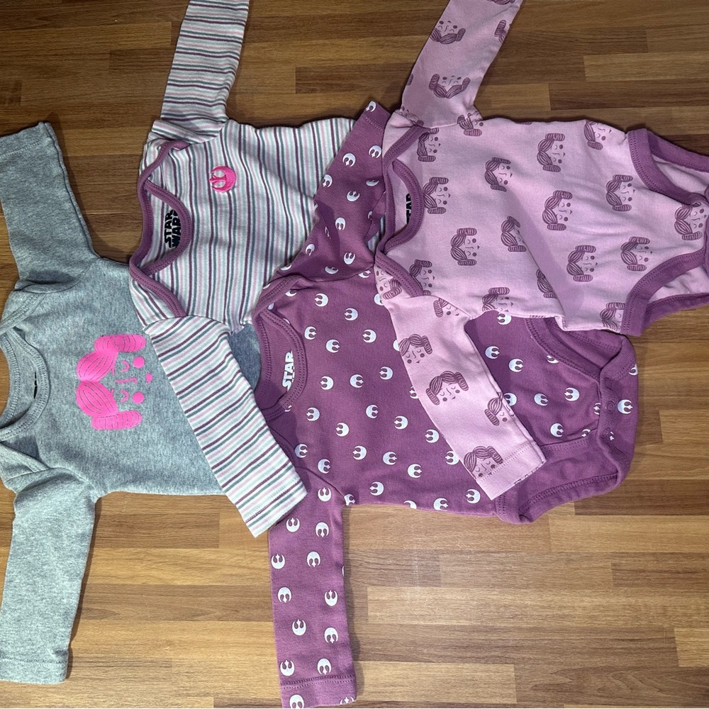 Star Wars Kids Bodysuits - Gray and Purple